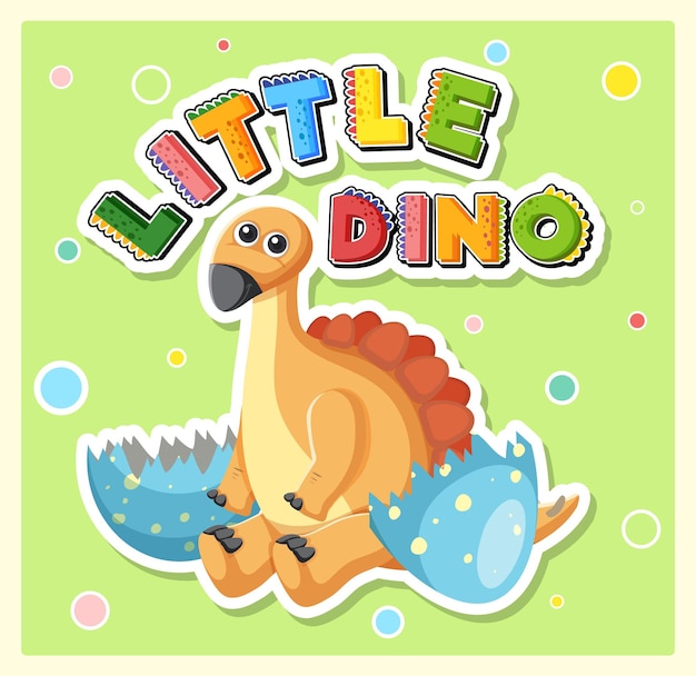 Kleines süßes dinosaurier-cartoon-poster