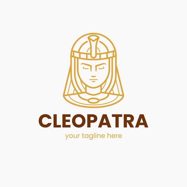 Kleopatra-logo-vorlage im flachen design