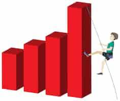 Kostenloser Vektor klettern auf balkendiagramm