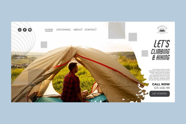 Kletternde Landingpage-Vorlage mit Foto