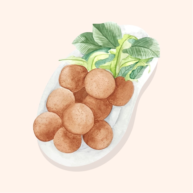 Köstliche Krokettenillustration des Aquarells