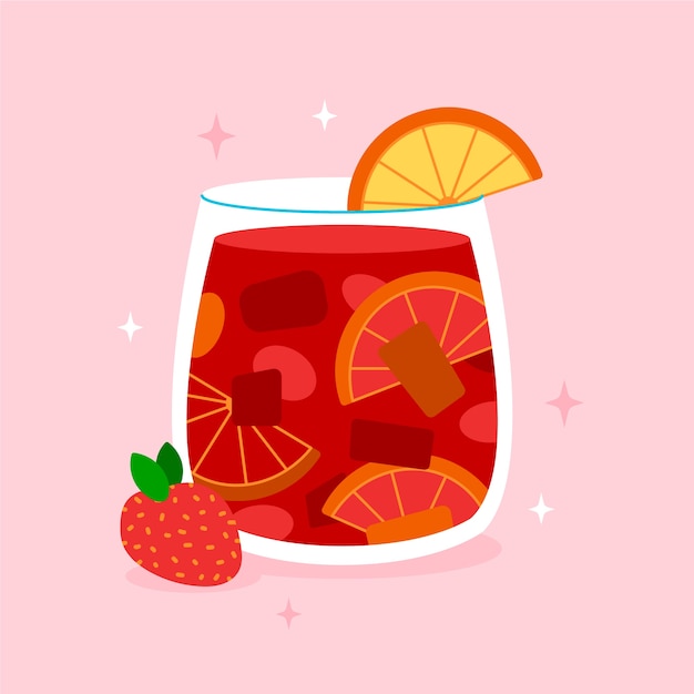 Köstliche sangria-getränkillustration