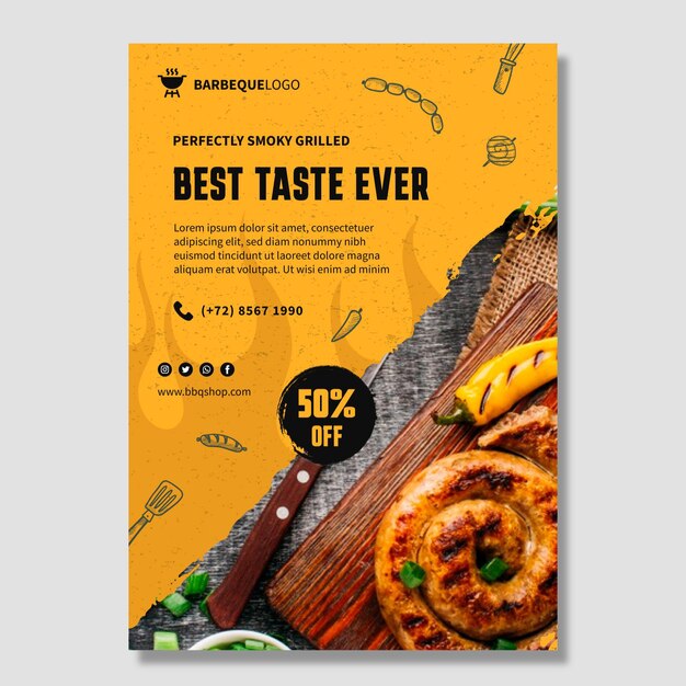 Köstliches Grillplakat