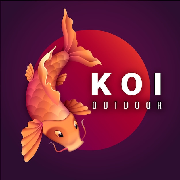 Koi-Fisch-Illustration mit Farbverlauf