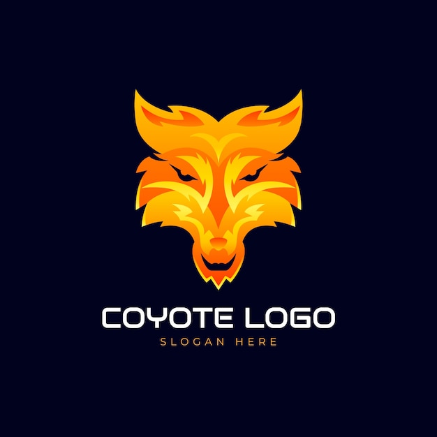 Kojote-Logo-Vorlage mit Farbverlauf