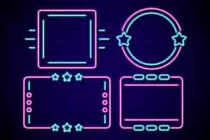 Kostenloser Vektor kollektion von neonrahmen