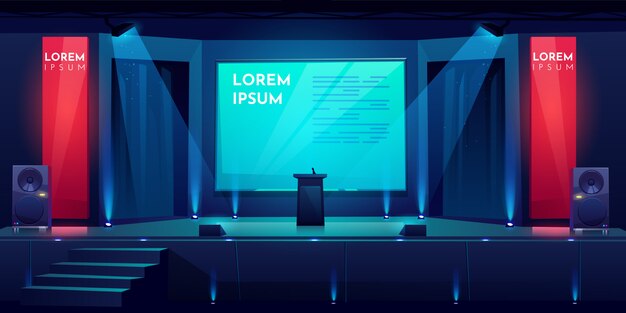 Konferenzsaal, Bühne für Präsentation, Szene