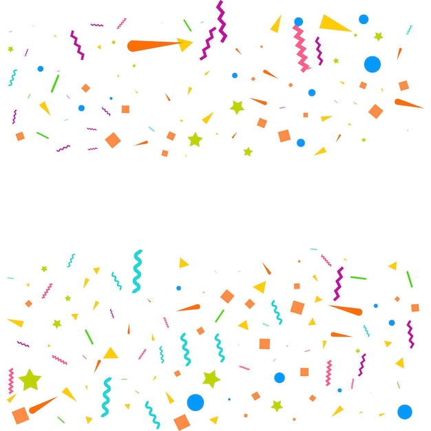 Konfetti-konzept-design-vorlage urlaub happy day white background celebration vector illustration