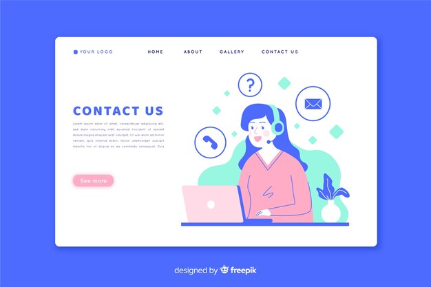 Kontaktieren Sie uns Konzept für die Landing Page