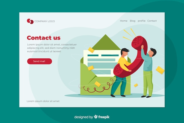 Kontaktkonzept für landingpage