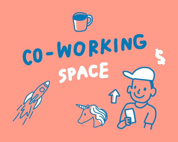 Kostenloser Vektor konzept der coworking-raumillustration