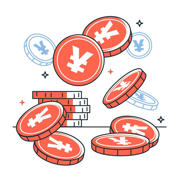 Konzept-Illustration der Yen-Münzen