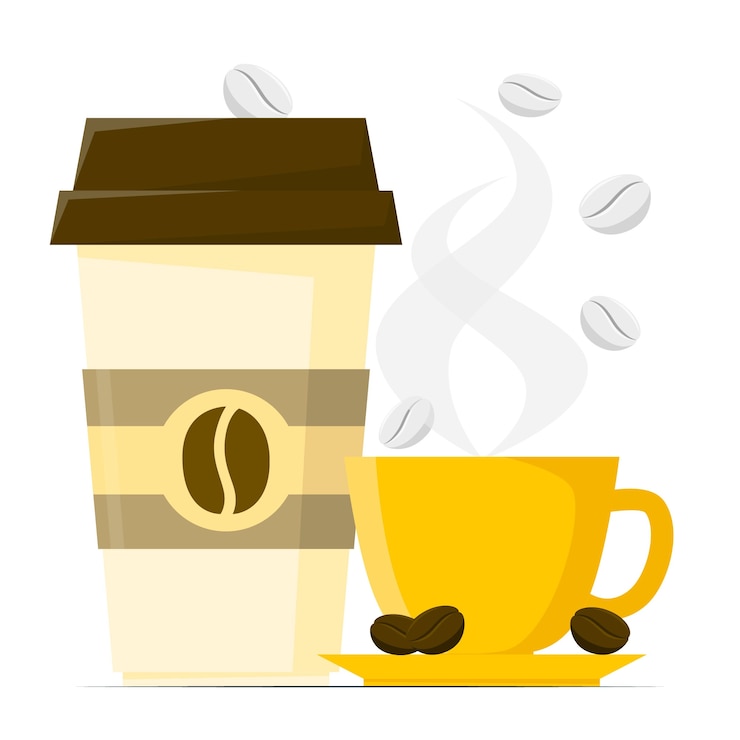 Kostenlose Vektor konzept-illustration für die kaffeetasse