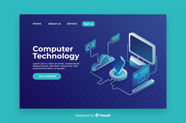 Konzept-technologie-landing-page-vorlage