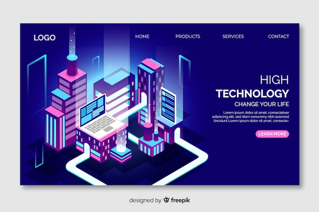 Konzept Technologie Landing Page