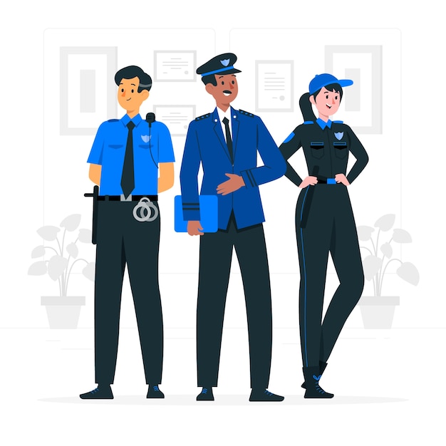 Konzeptillustration der Polizeibeamten