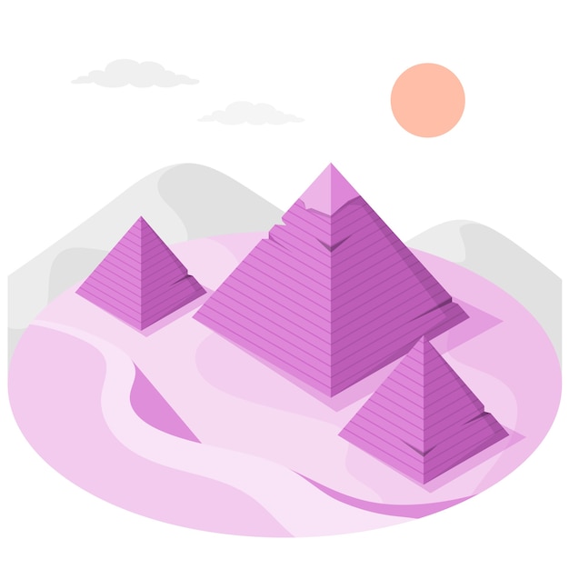 Konzeptillustration der wüstenpyramide