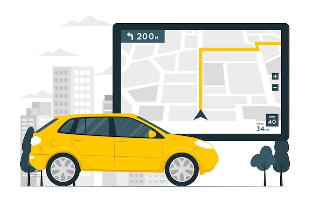 Kostenloser Vektor konzeptillustration des gps-navigators