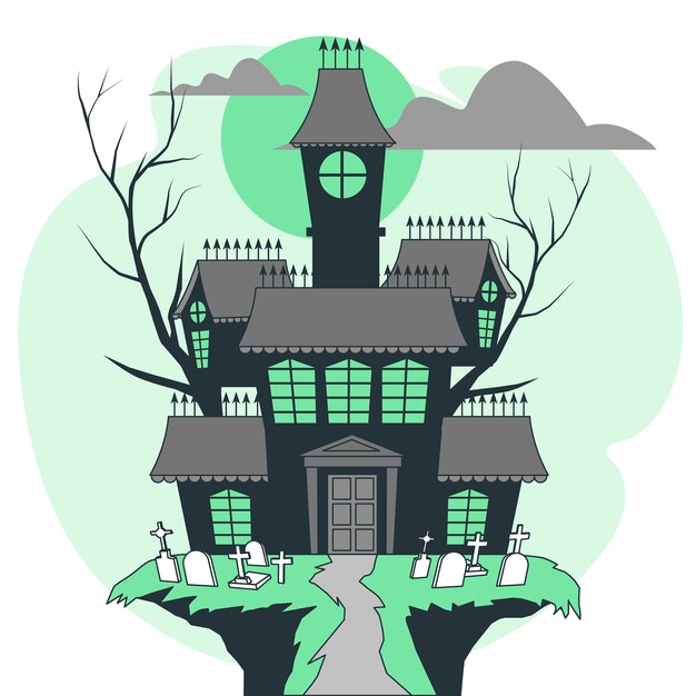 Konzeptillustration des Horrorschlosses