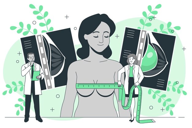 Konzeptillustration für eine Brustoperation
