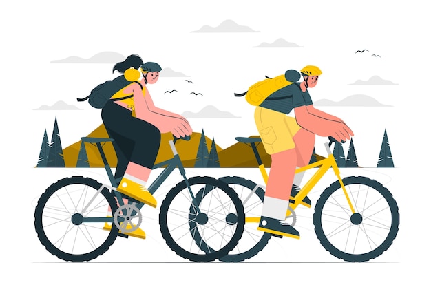 Konzeptillustration für fahrradreisende