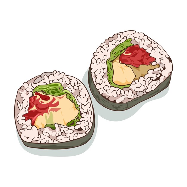 Koreanische Lebensmittelillustration des flachen Designs