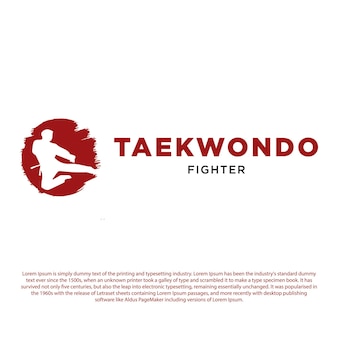 Koreanische traditionelle kampfkünste taekwondo coole logo-vektor-illustration