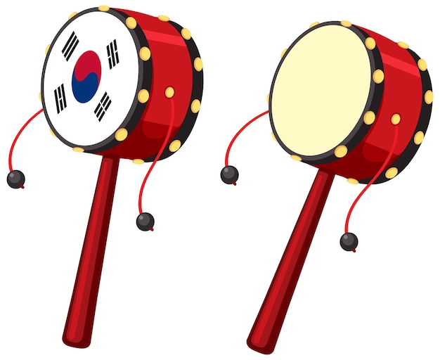 Kostenloser Vektor koreanischer handheld-pellet-trommel-vektor