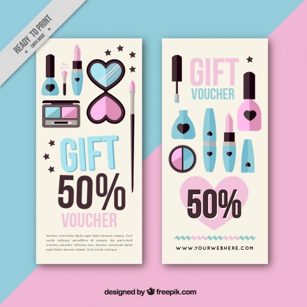 Kosmetik Geschenkgutschein Kostenlose Vektor
