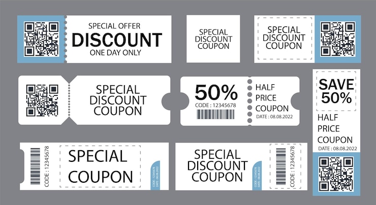 Kostenlose Vektor kostenlose vektor-moderne coupon-verkaufsetikettenkollektion mit flachem design