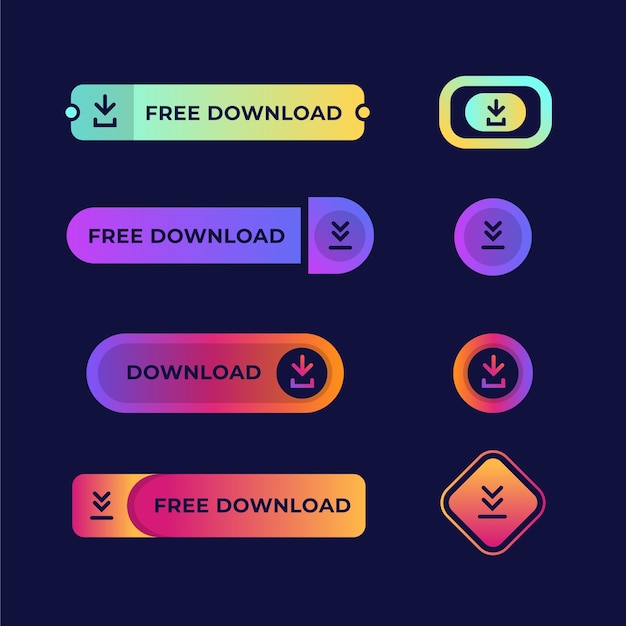 Kostenloser Vektor kostenloser download buttons sammlungsdesign