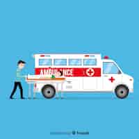 Kostenloser Vektor krankenwagen-konzept