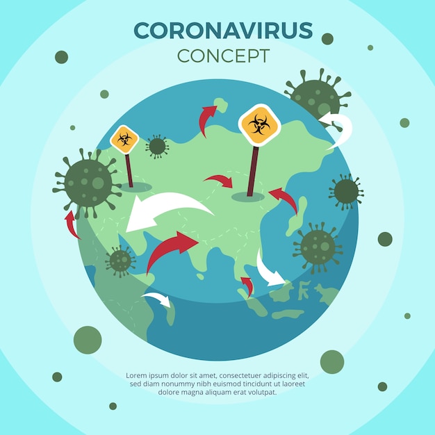 Kostenloser Vektor kranker planet des coronavirus-konzepts