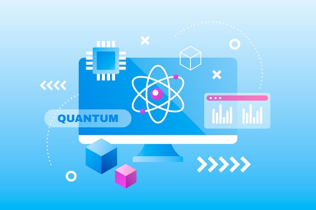 Kostenloser Vektor kreative abstrakte quantenillustration