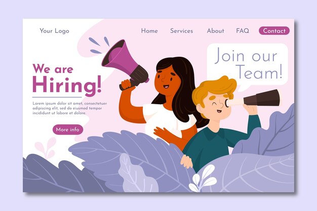 Kreative einstellungs-landingpage