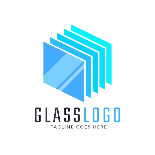 Kreative flache design-glas-logo-vorlage