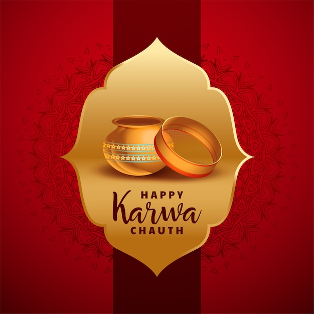 Kreative glückliche indische festivalkarte karwa chauth