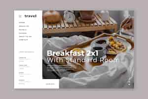 Kostenloser Vektor kreative hotel landing page vorlage mit foto