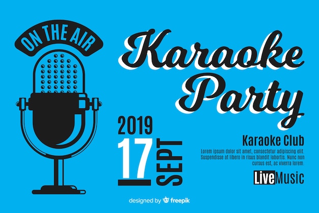 Kostenloser Vektor kreative karaoke party banner vorlage