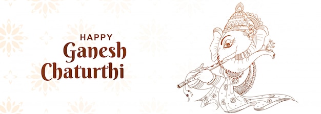 Kreative künstlerische ganesh chaturthi festival banner design