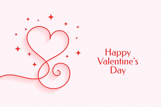 Kreative Linie Herz für glücklichen Valentinstag