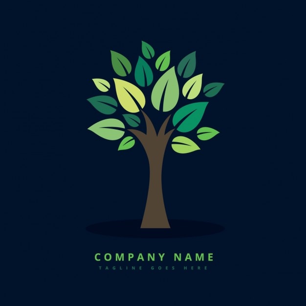 Kostenlose Vektor kreative öko grünen baum-logo