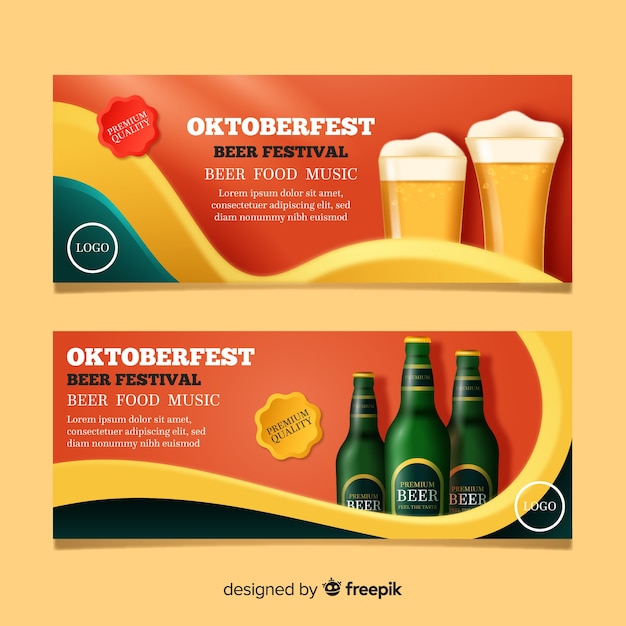 Kostenloser Vektor kreative oktoberfest-banner