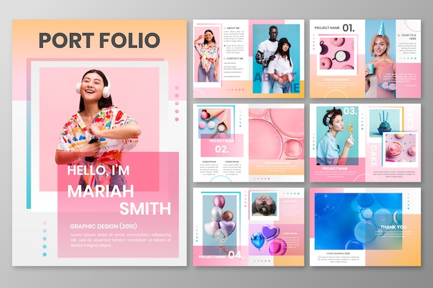 Kreative Portfolio-Vorlage mit Farbverlauf