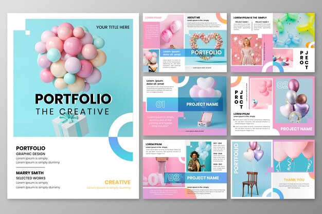 Kreative Portfolio-Vorlage mit Farbverlauf