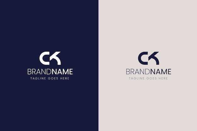Kostenloser Vektor kreative professionelle ck-logo-vorlage