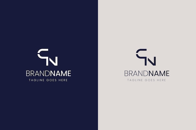 Kostenloser Vektor kreative professionelle cn-logo-vorlage