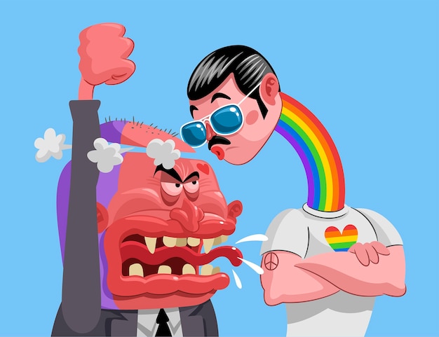 Kostenloser Vektor kreative stopp-homophobie-illustration