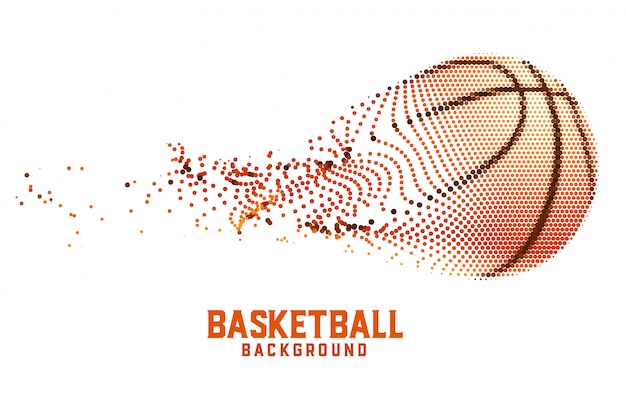Kreativer basketball mit abstrakten partikeln