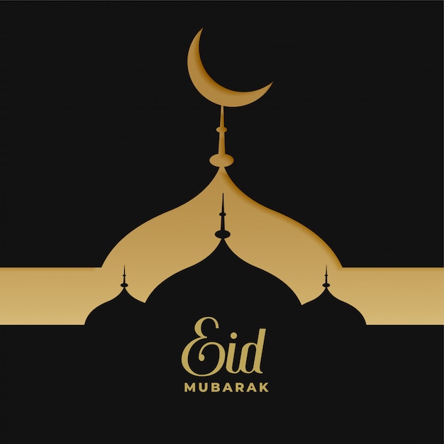 Kreativer darkand goldener eid Mubarak-Moscheenentwurf